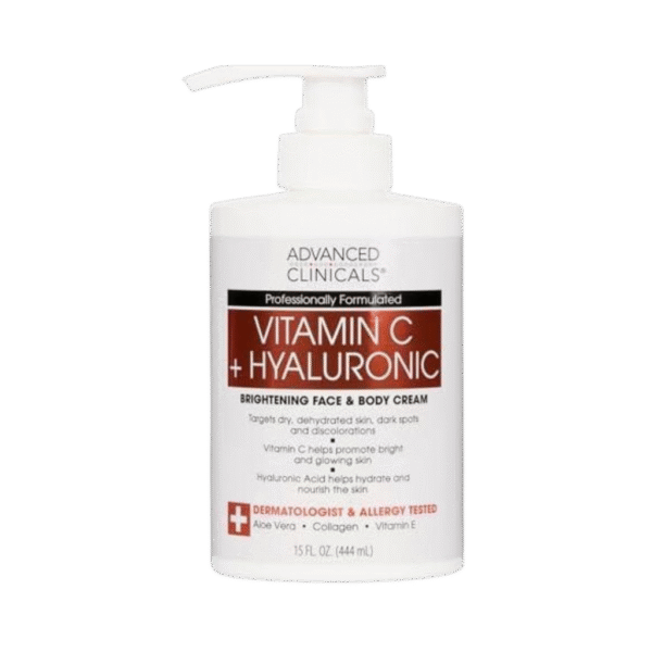 Advanced Clinicals Vitamin C & Hyaluronic Acid Brightening Face & Body Cream 444ml 